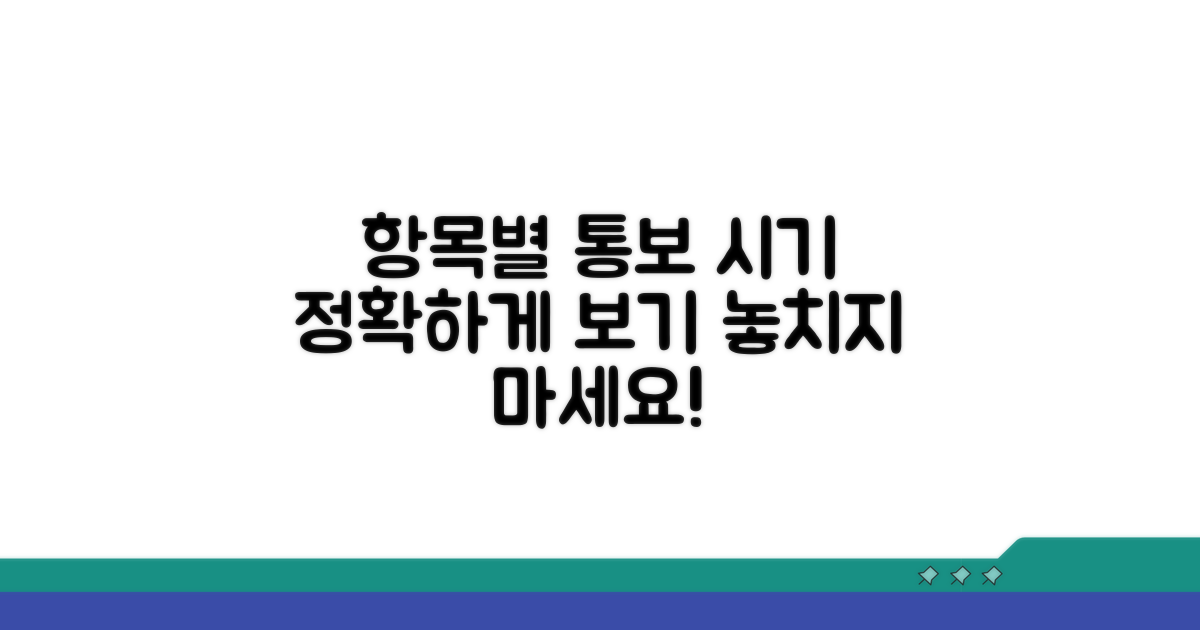 항목별 통보 시기 자세히 보기