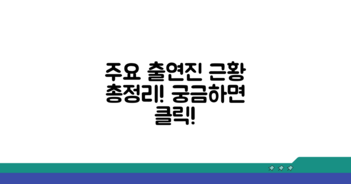 주요 출연진, 근황 정보 총정리