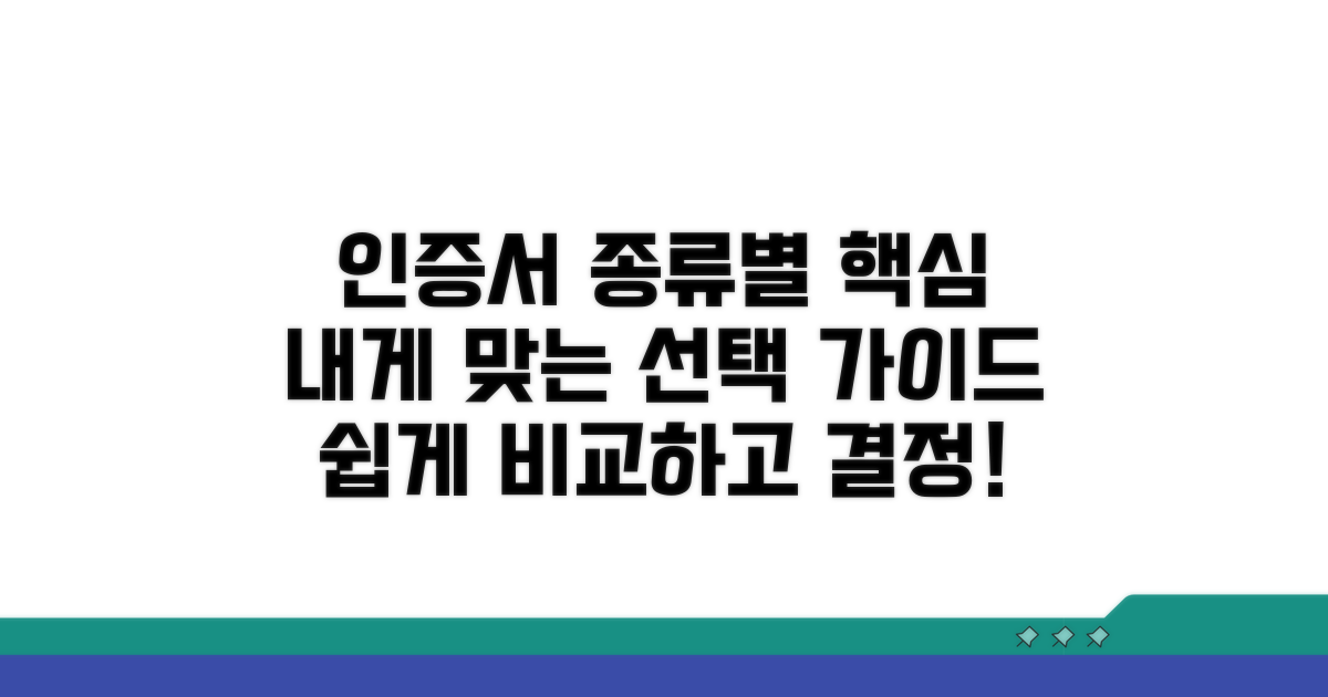 인증서 종류별 특징과 선택 가이드