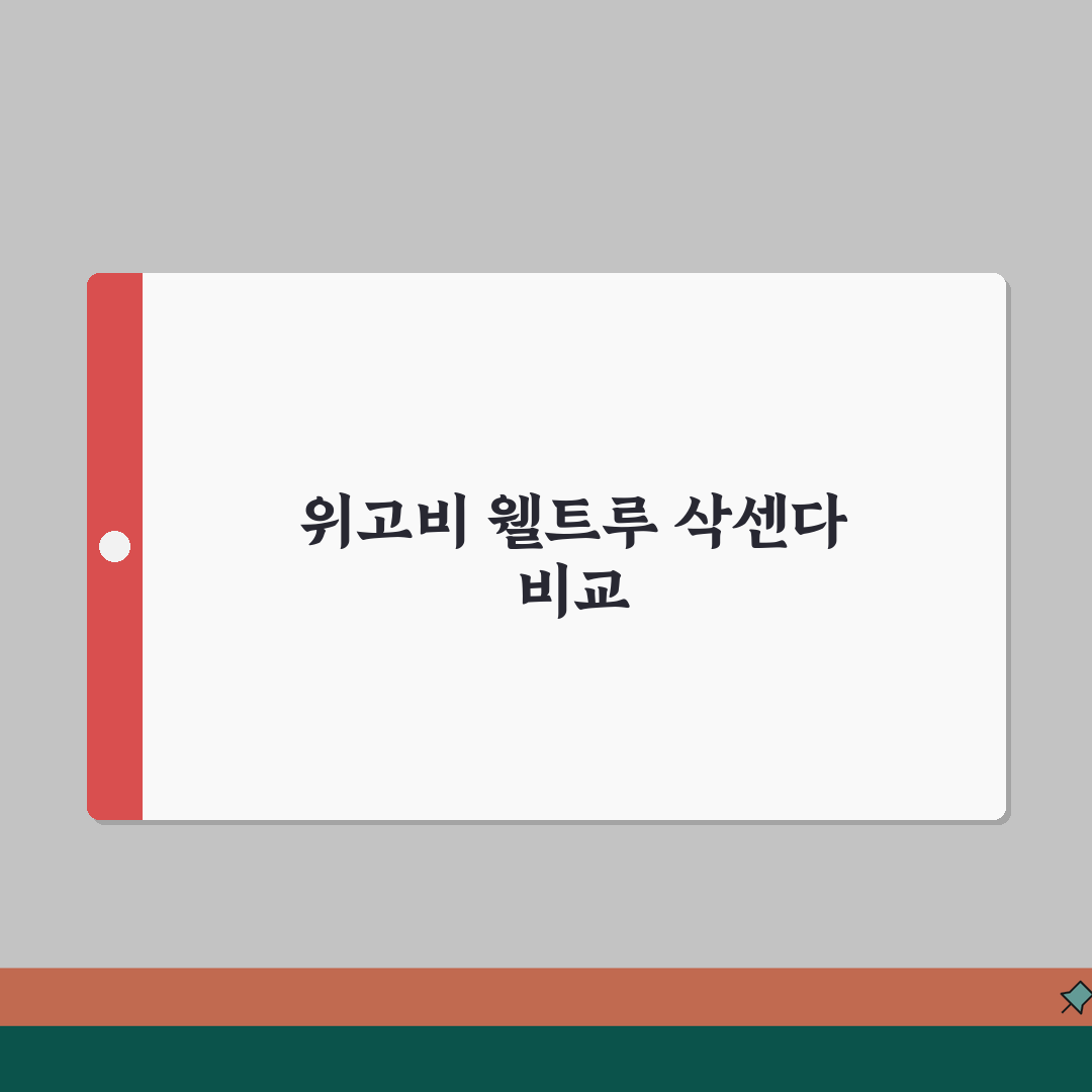비만치료제 최신동향: 위고비/웰트루/삭센다 효과비교 심층분석